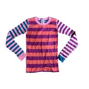 Hanna Andersson Coral & Purple Long Sleeve Pajama Top Girl's Size 12